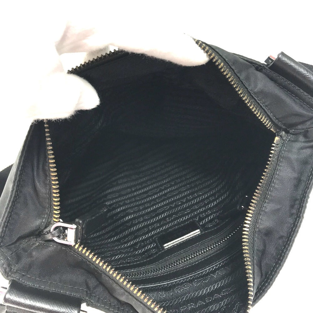 PRADA Shoulder Bag 2VH053 Nylon / leather black Bag Triangle logo mens Used