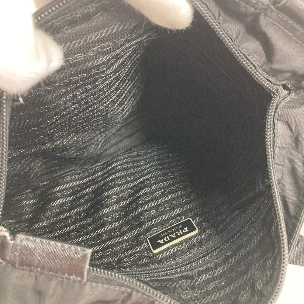 PRADA Shoulder Bag Nylon black Crossbody pochette bag Triangle logo plate Women Used
