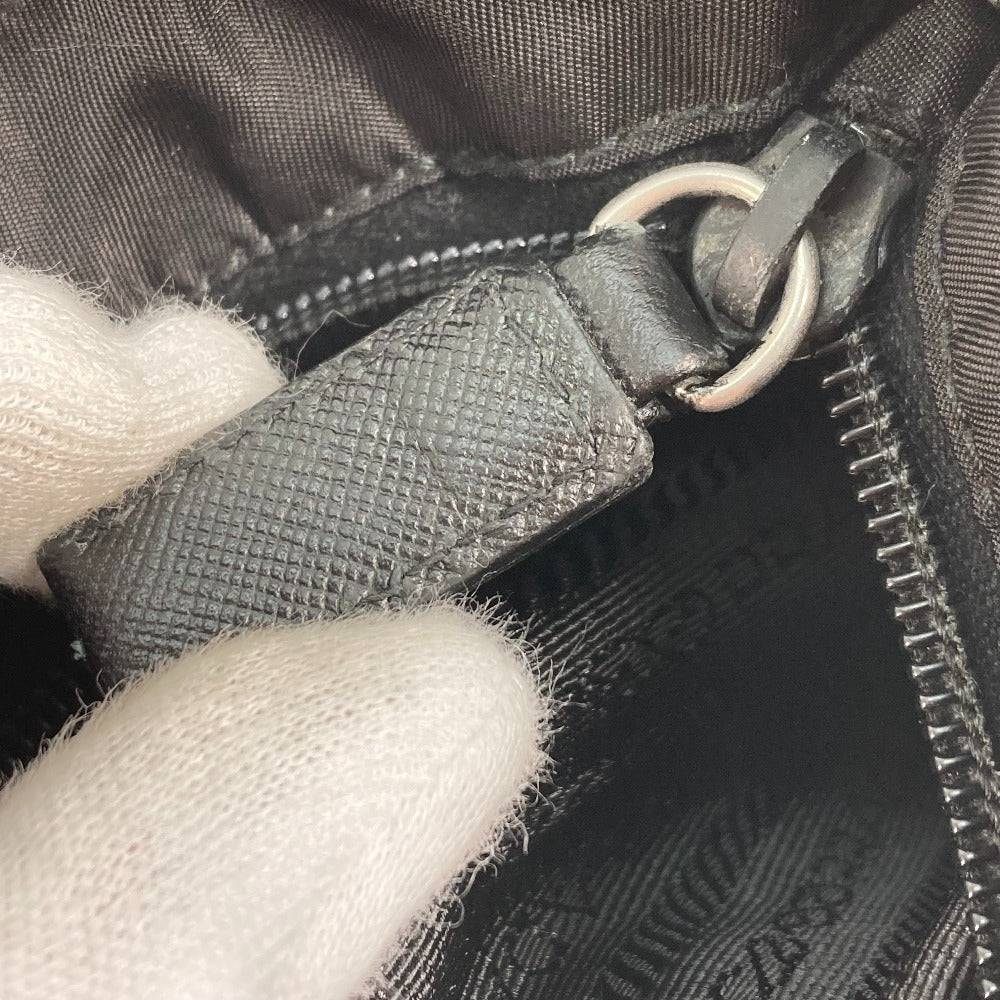PRADA Shoulder Bag Nylon black Crossbody pochette bag Triangle logo plate Women Used