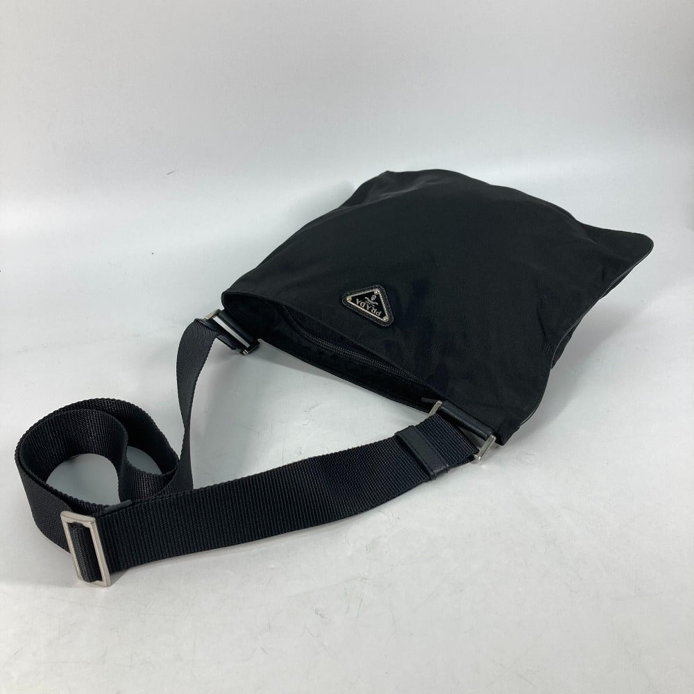 PRADA Shoulder Bag Nylon black Crossbody pochette bag Triangle logo plate Women Used