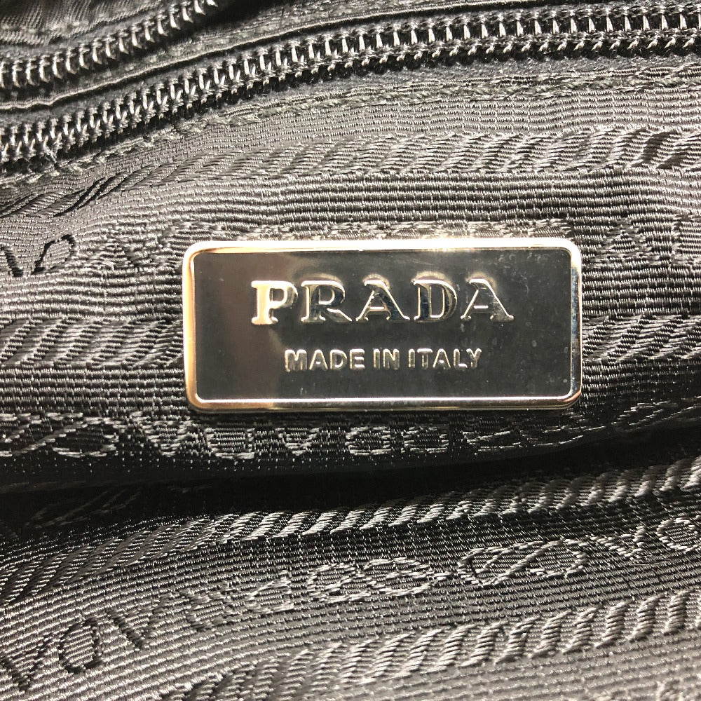PRADA Shoulder Bag Nylon black Triangle With logo unisex(Unisex) Used