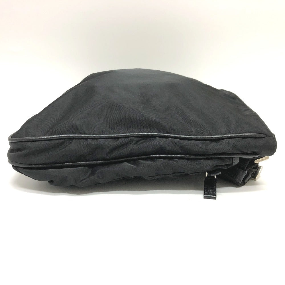PRADA Shoulder Bag Nylon black Triangle With logo unisex(Unisex) Used