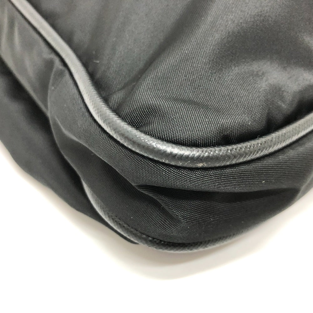 PRADA Shoulder Bag Nylon black Triangle With logo unisex(Unisex) Used