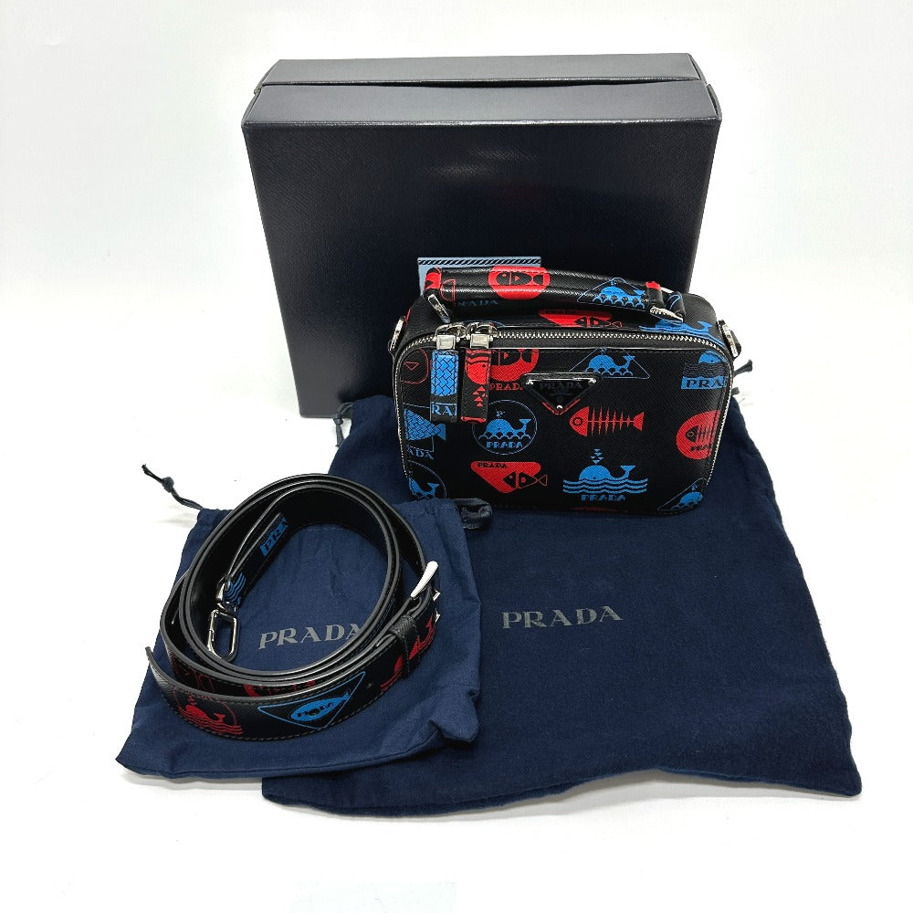 PRADA Shoulder Bag 2VH070 Safiano leather black whale whale mens Used