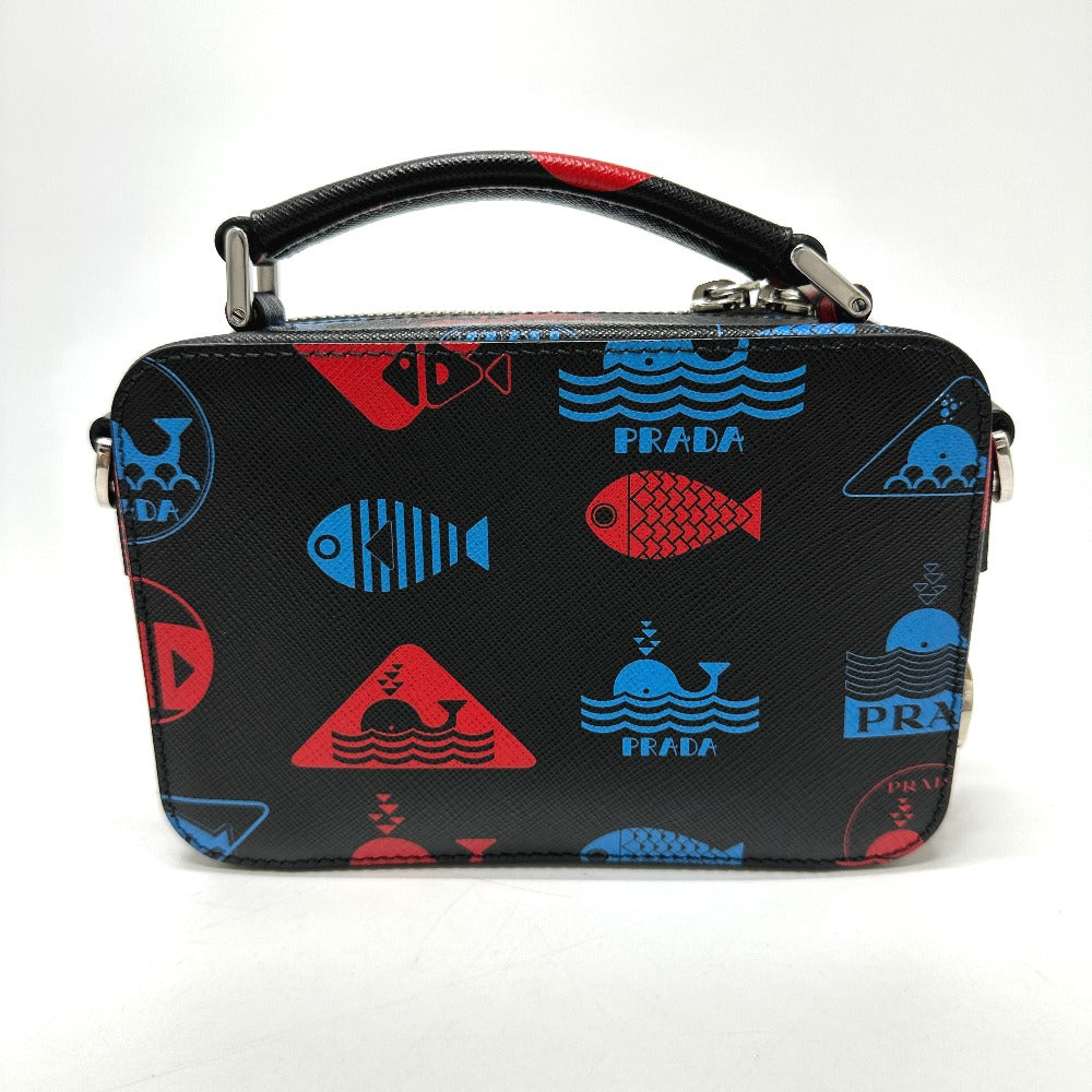 PRADA Shoulder Bag 2VH070 Safiano leather black whale whale mens Used