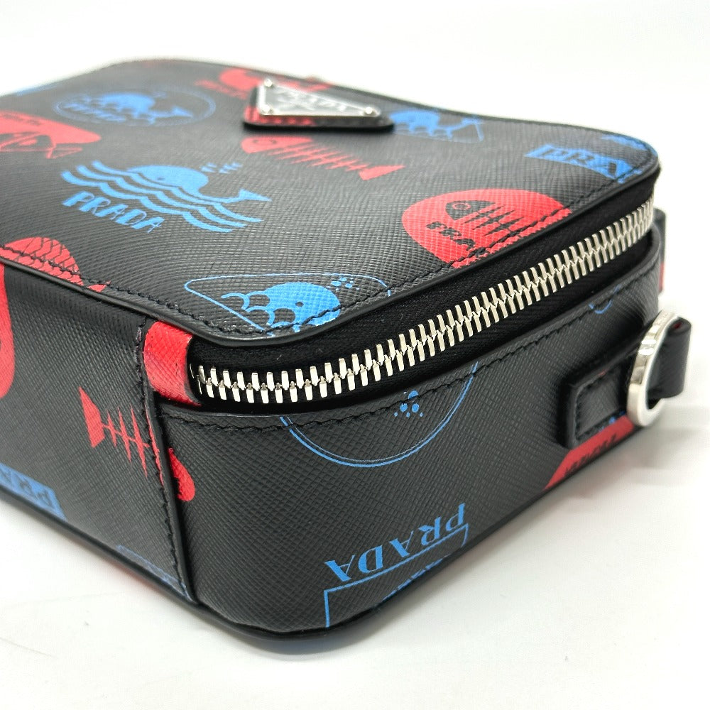 PRADA Shoulder Bag 2VH070 Safiano leather black whale whale mens Used