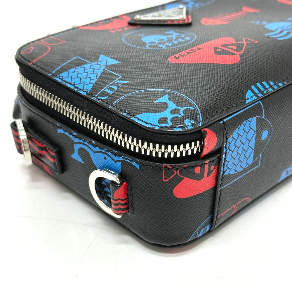 PRADA Shoulder Bag 2VH070 Safiano leather black whale whale mens Used