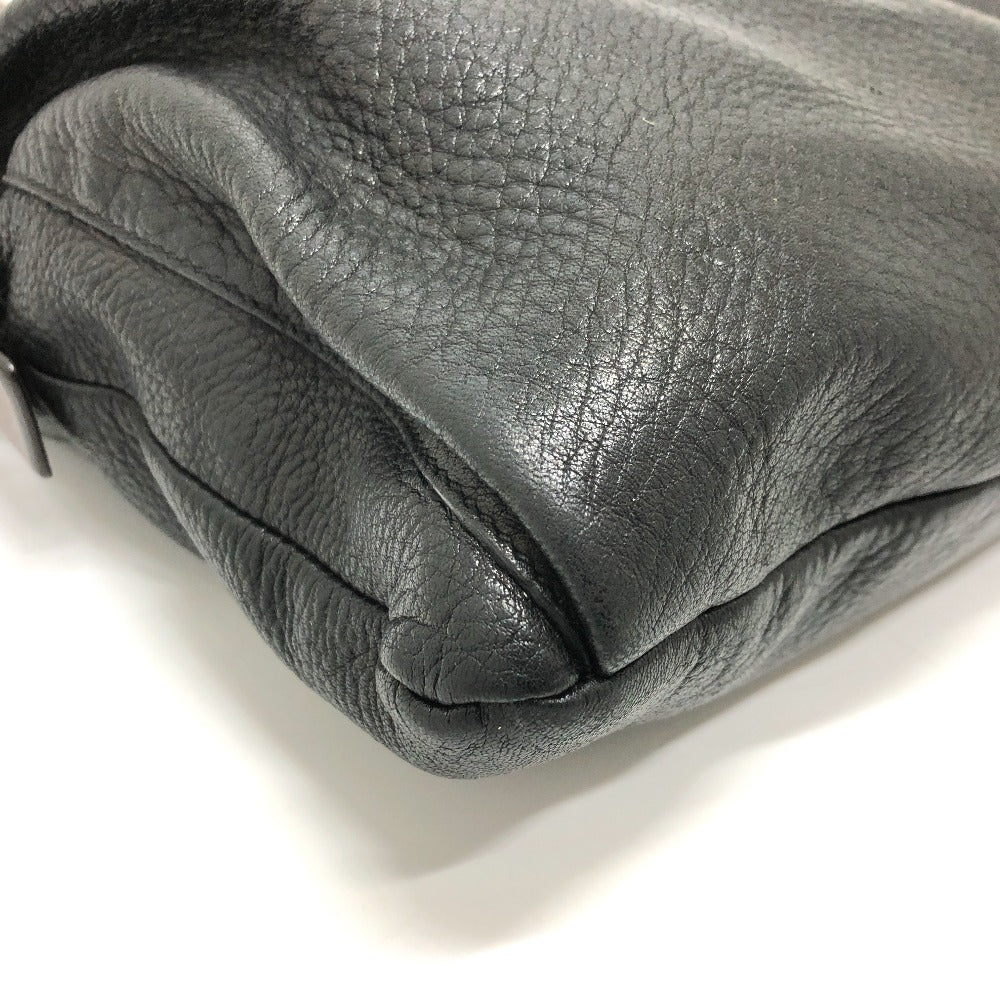 PRADA Shoulder Bag VA0802 leather black Front pocket