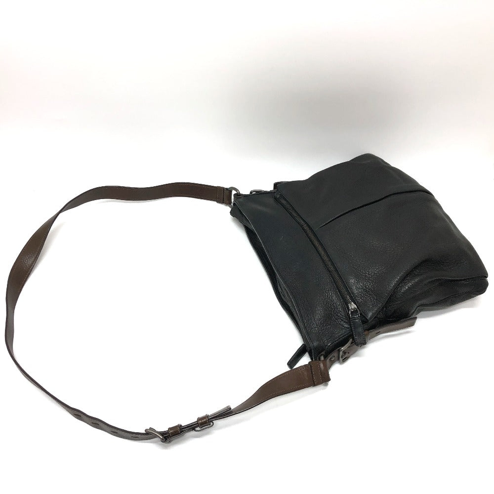 PRADA Shoulder Bag VA0802 leather black Front pocket