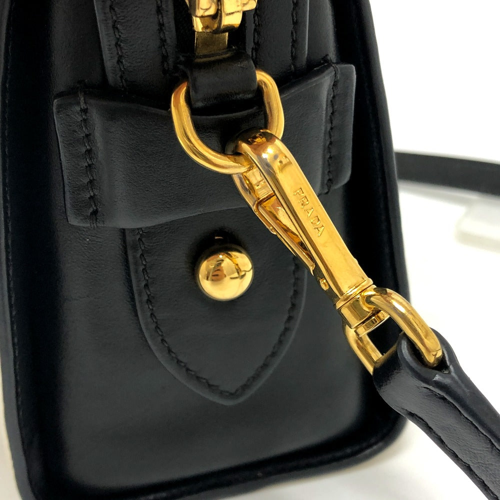 PRADA Shoulder Bag 1BH104 Safiano leather White / black logo Women Used