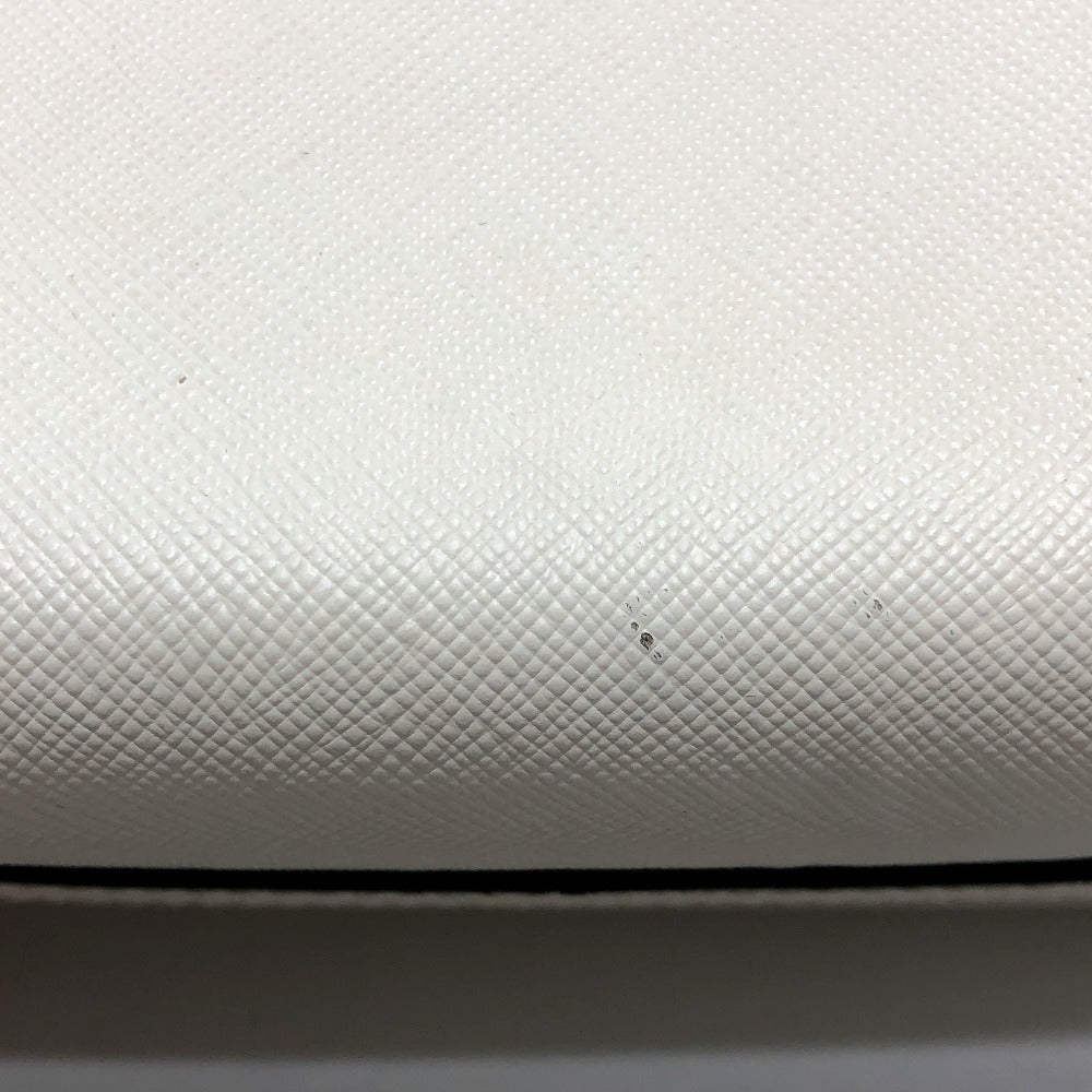 PRADA Shoulder Bag 1BH104 Safiano leather White / black logo Women Used
