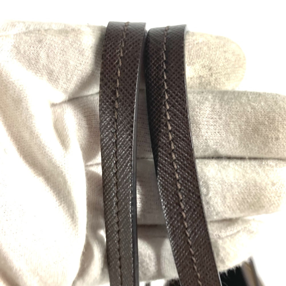 PRADA Tote Bag Nylon, Velour khaki Shoulder Bag logo Tessuto Women Used
