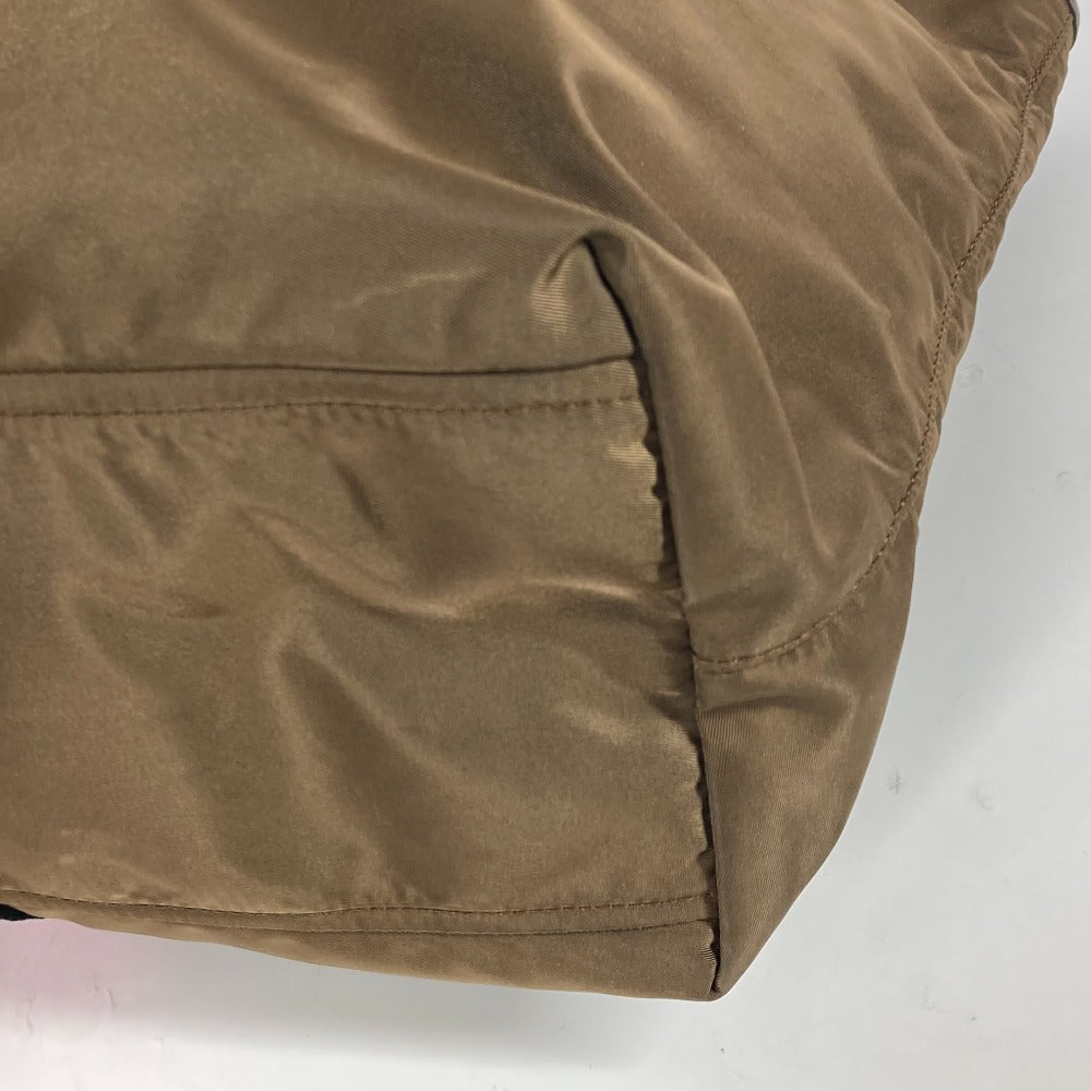 PRADA Tote Bag Nylon, Velour khaki Shoulder Bag logo Tessuto Women Used