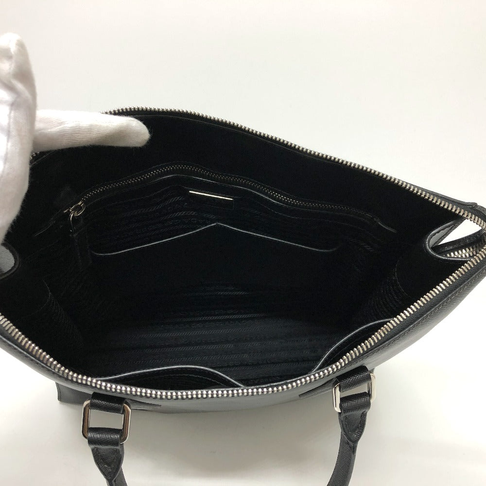 PRADA Tote Bag 2VG079 Safiano leather black logo business mens Used