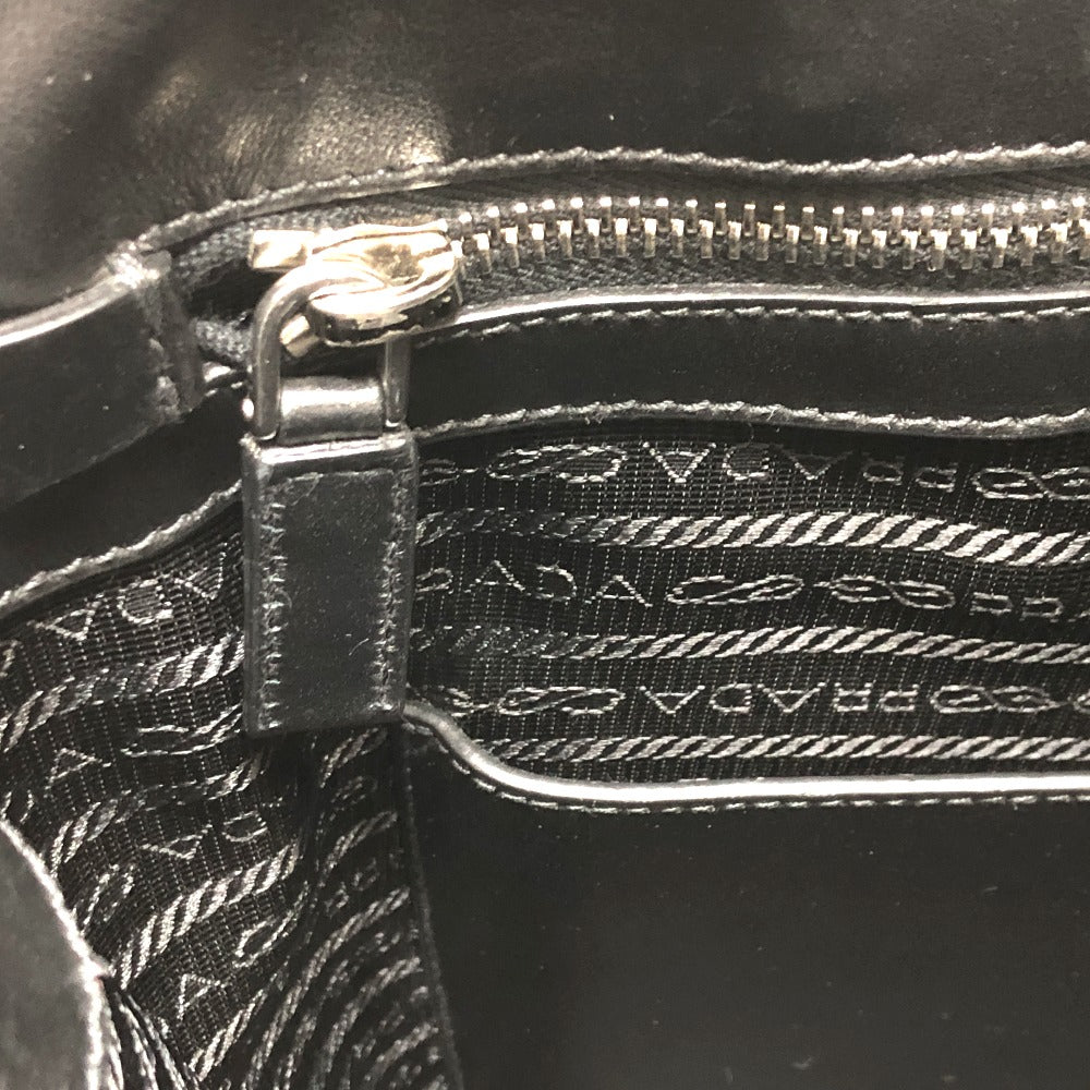 PRADA Tote Bag 2VG079 Safiano leather black logo business mens Used