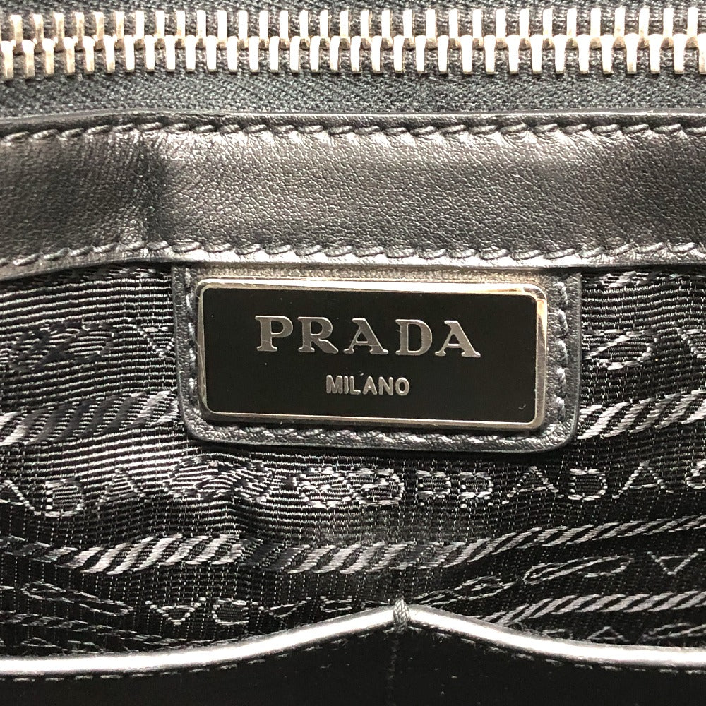 PRADA Tote Bag 2VG079 Safiano leather black logo business mens Used