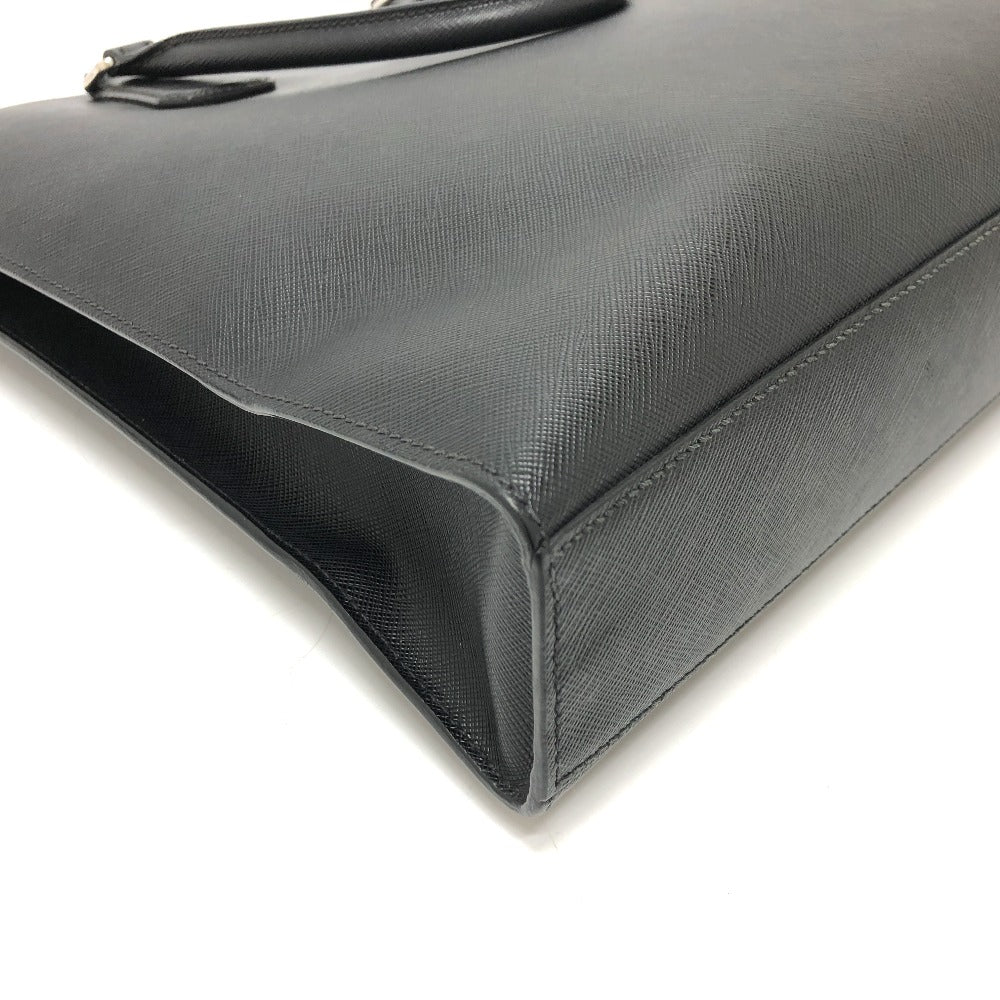 PRADA Tote Bag 2VG079 Safiano leather black logo business mens Used