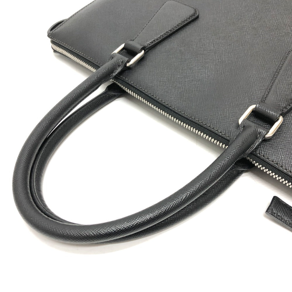 PRADA Tote Bag 2VG079 Safiano leather black logo business mens Used