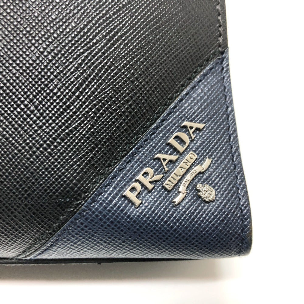 PRADA Tote Bag 2VG079 Safiano leather black logo business mens Used