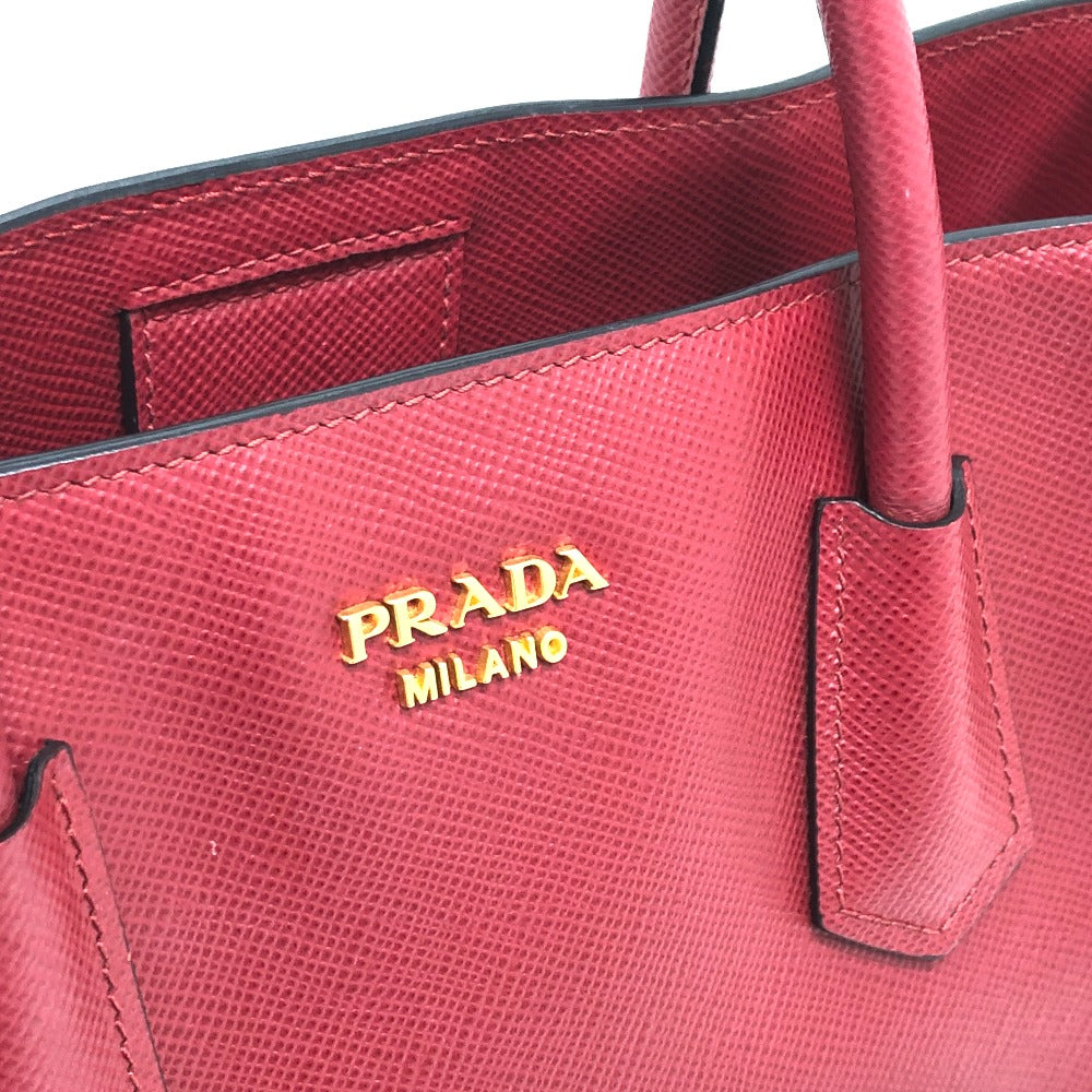 PRADA Handbag BN2729 Safiano leather Red Front pocket Women Used