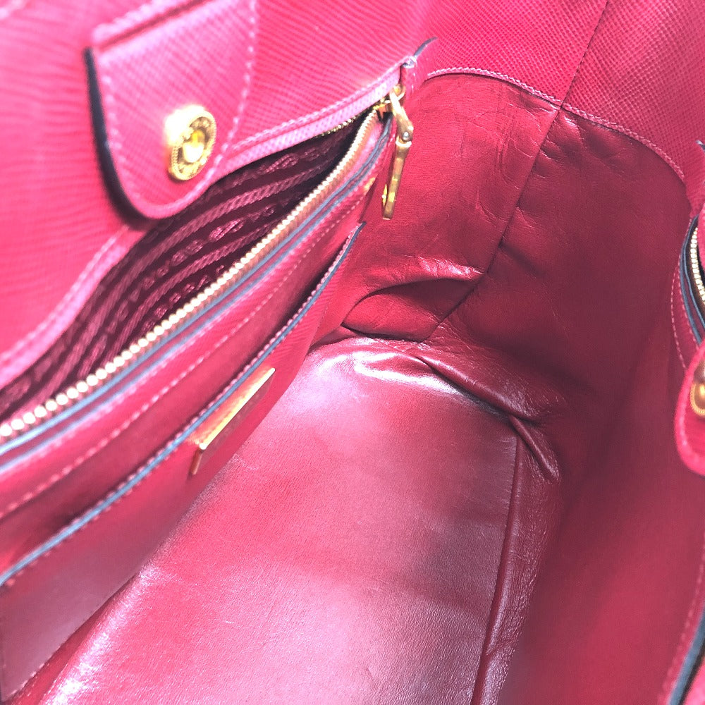 PRADA Handbag BN2729 Safiano leather Red Front pocket Women Used