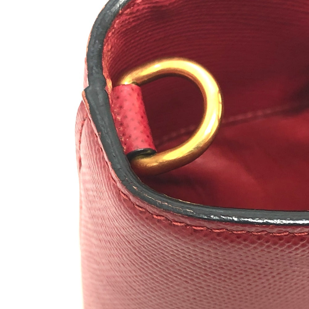 PRADA Handbag BN2729 Safiano leather Red Front pocket Women Used