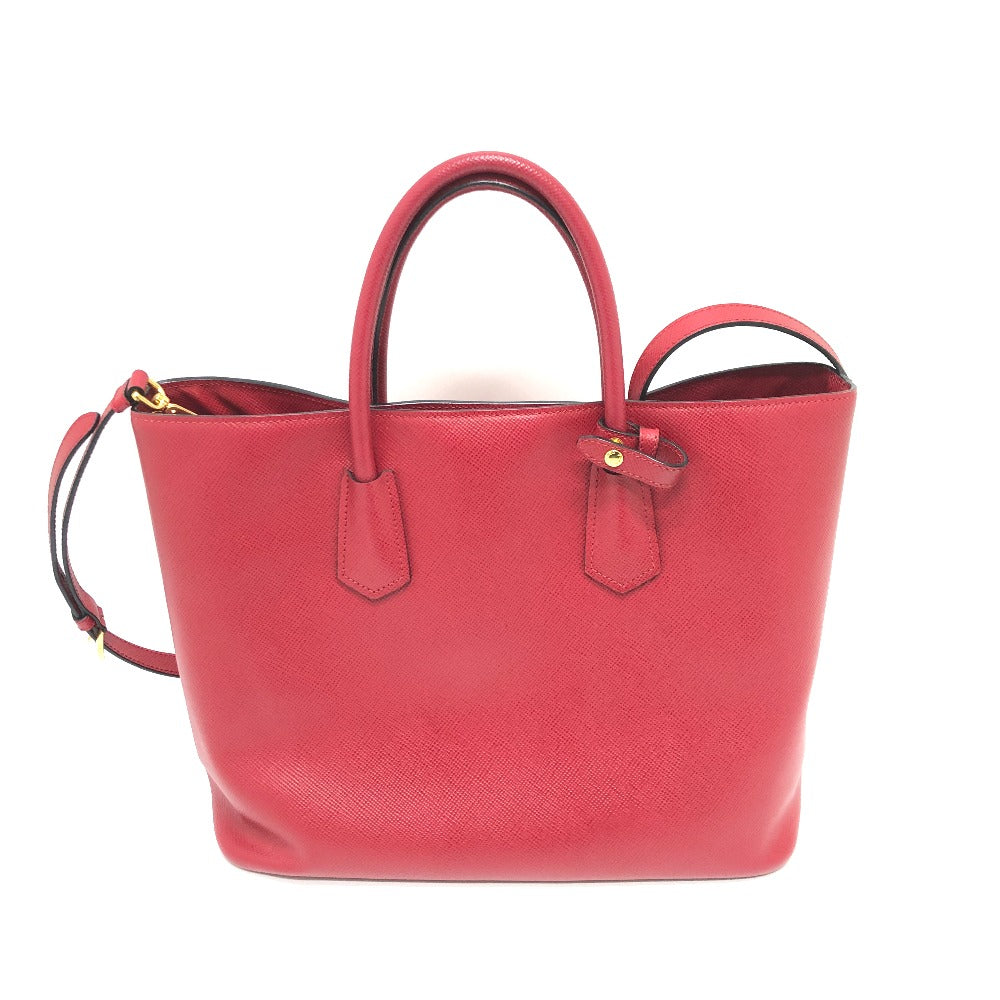 PRADA Handbag BN2729 Safiano leather Red Front pocket Women Used