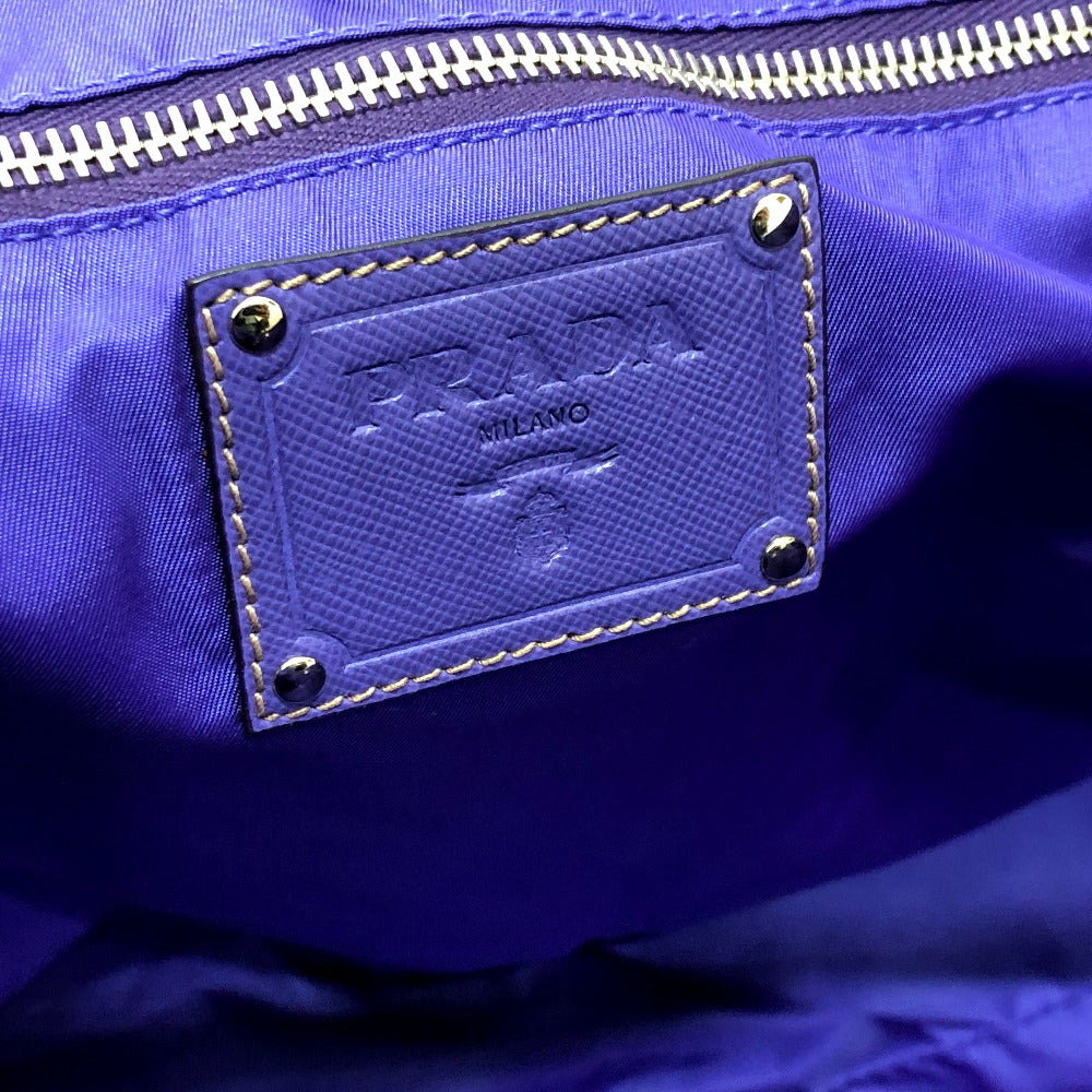 PRADA Tote Bag BR3924 saffiano leather purple logo Women Used