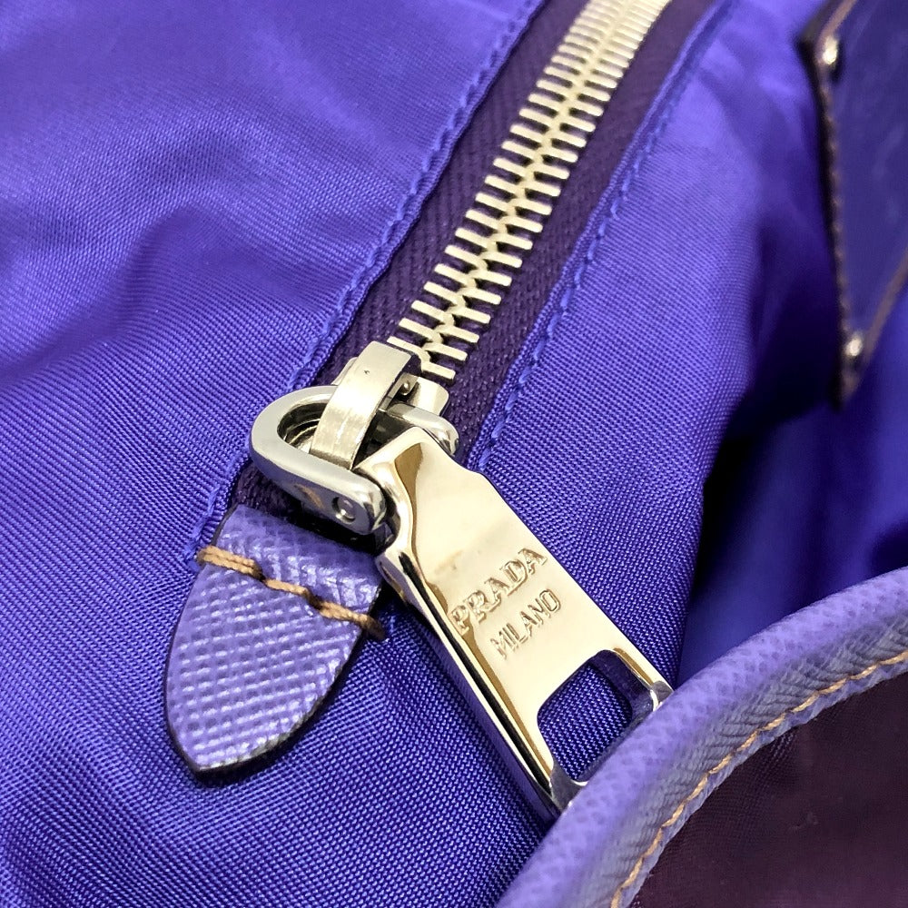 PRADA Tote Bag BR3924 saffiano leather purple logo Women Used