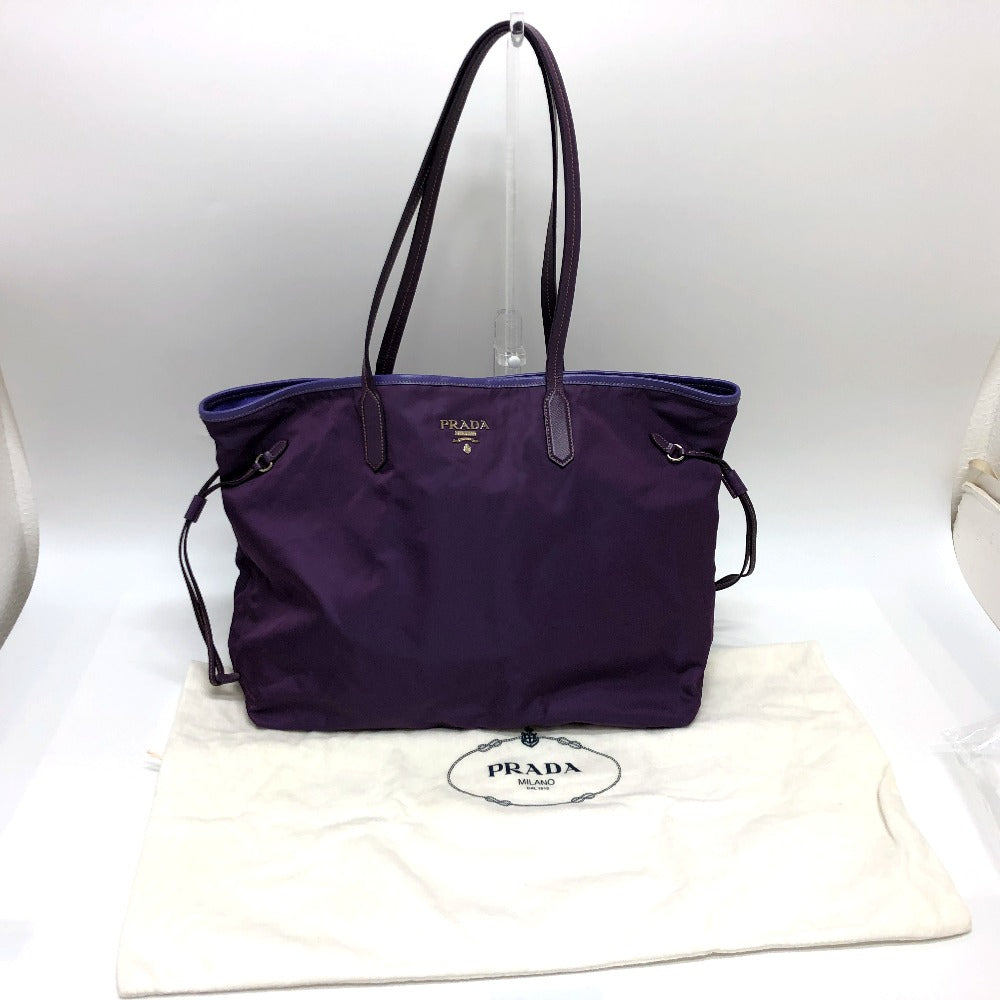 PRADA Tote Bag BR3924 saffiano leather purple logo Women Used