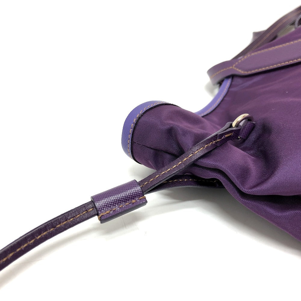 PRADA Tote Bag BR3924 saffiano leather purple logo Women Used