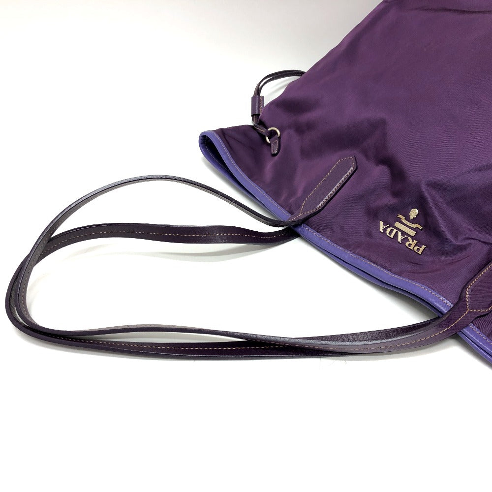 PRADA Tote Bag BR3924 saffiano leather purple logo Women Used
