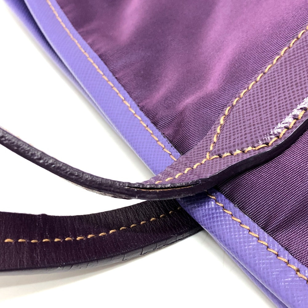 PRADA Tote Bag BR3924 saffiano leather purple logo Women Used