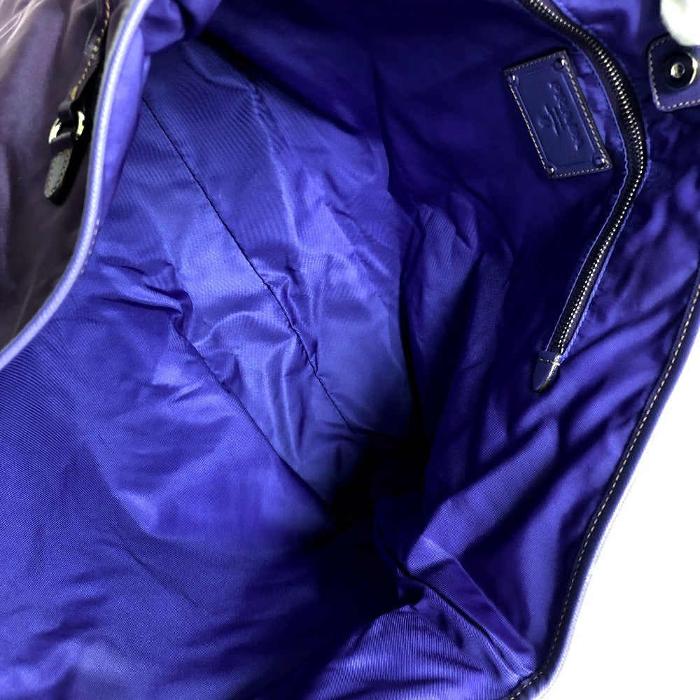 PRADA Tote Bag BR3924 saffiano leather purple logo Women Used