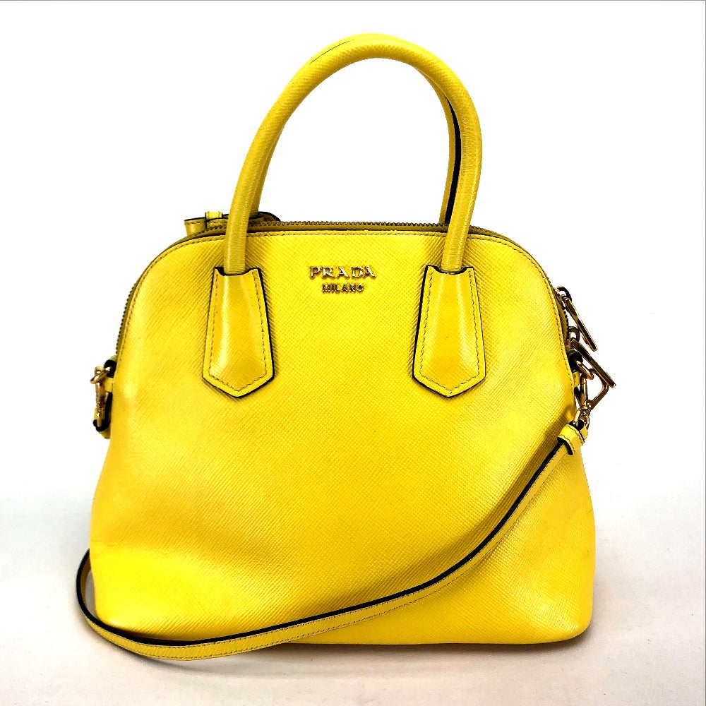 PRADA Handbag BL0902 leather yellow Women Used
