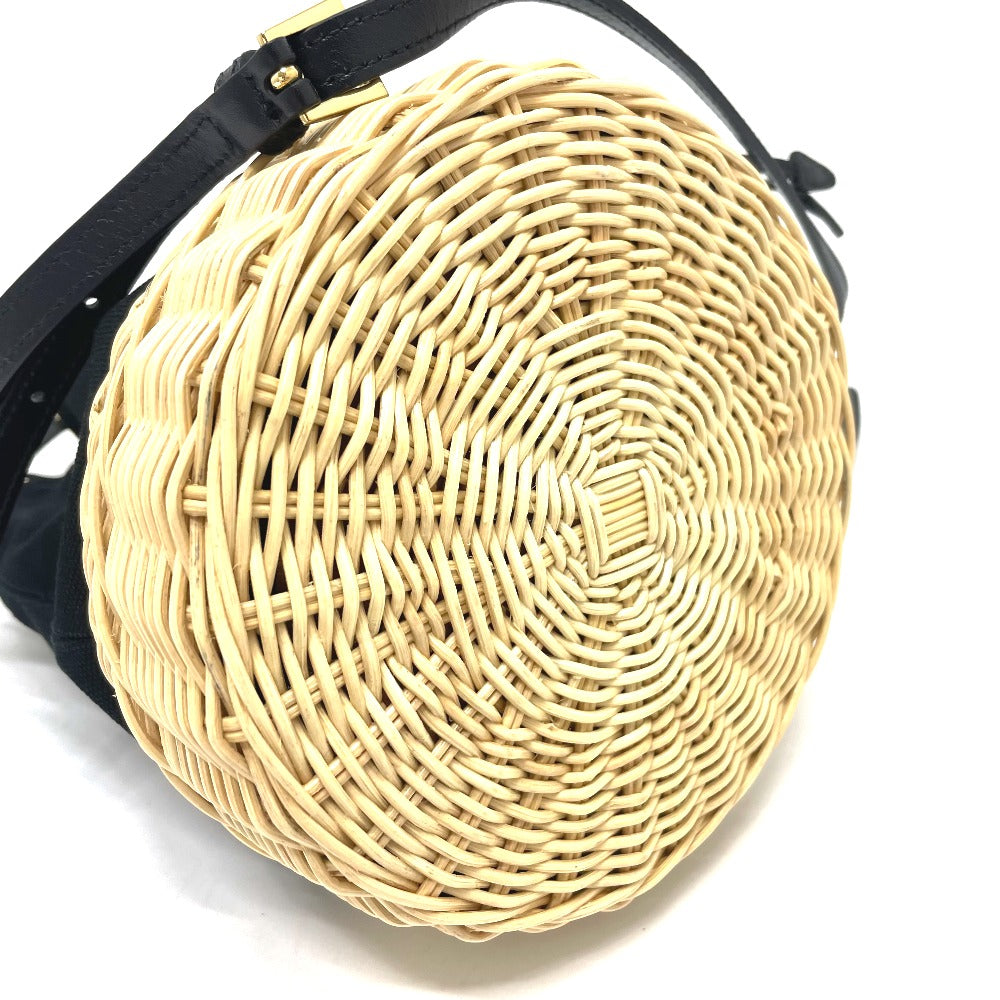 PRADA Handbag 1BE040 Canvas / leather black Triangle logo Basket bag Women Used