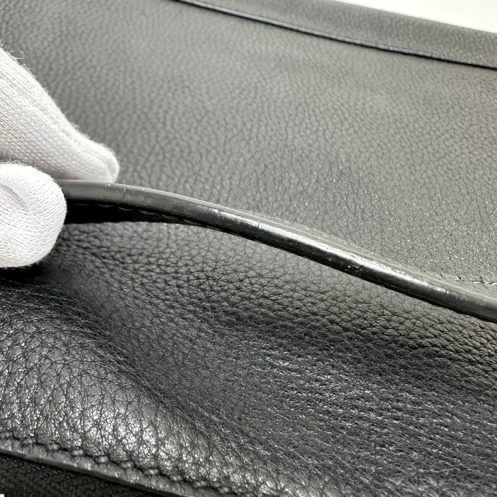 PRADA Clutch bag 2VN014 leather black triangle plate