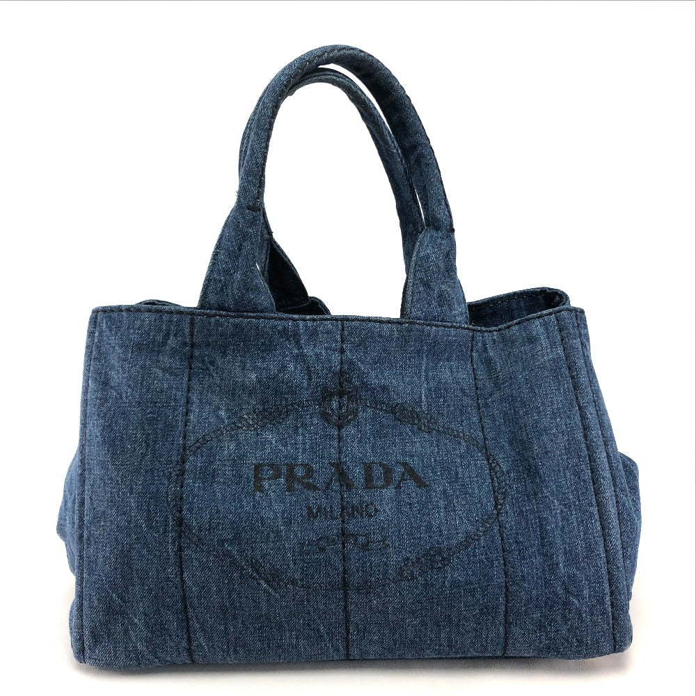 PRADA Handbag B1877B denim denim blue Canapa Women Used