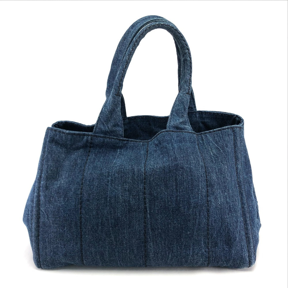 PRADA Handbag B1877B denim denim blue Canapa Women Used