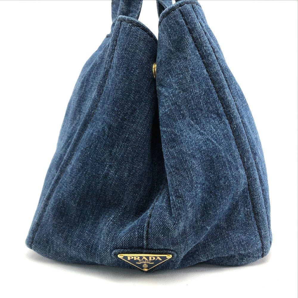PRADA Handbag B1877B denim denim blue Canapa Women Used