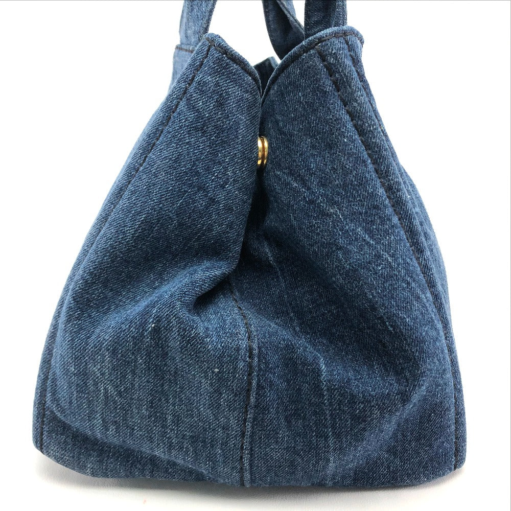 PRADA Handbag B1877B denim denim blue Canapa Women Used