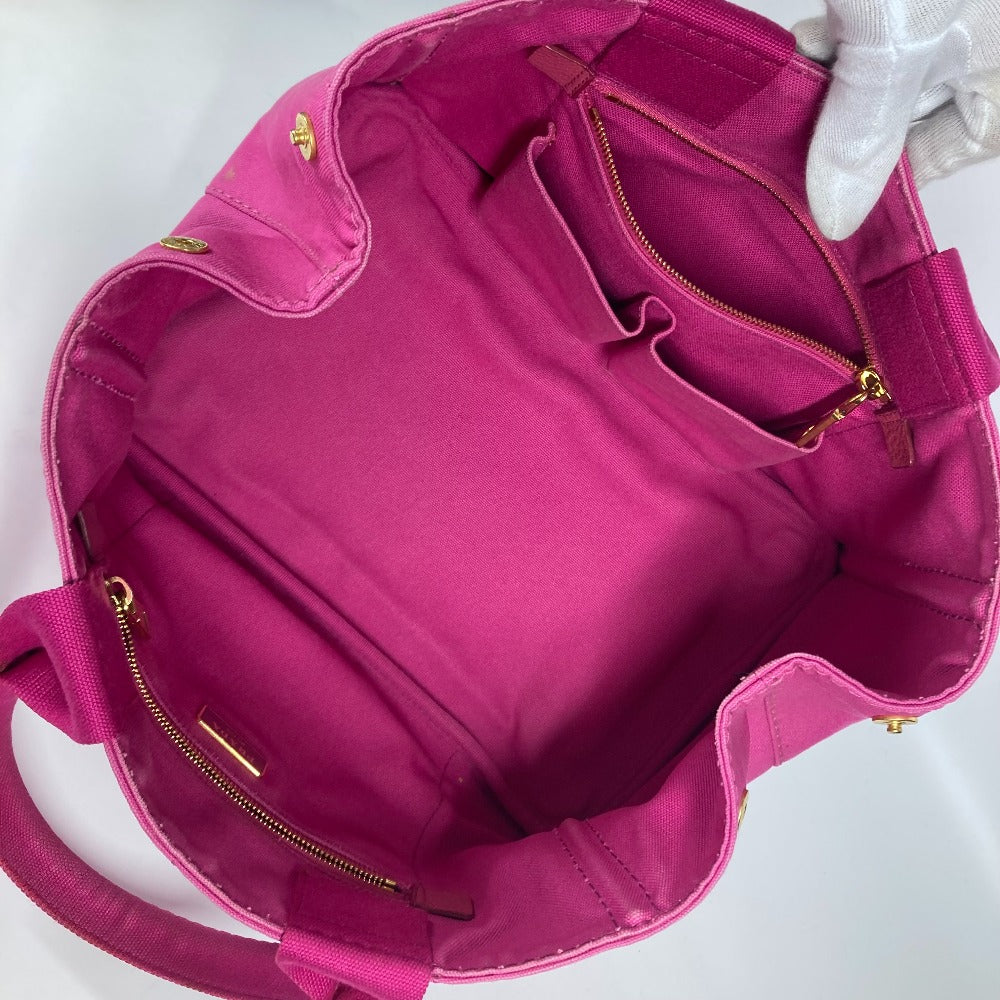 PRADA Tote Bag canvas pink Canapa