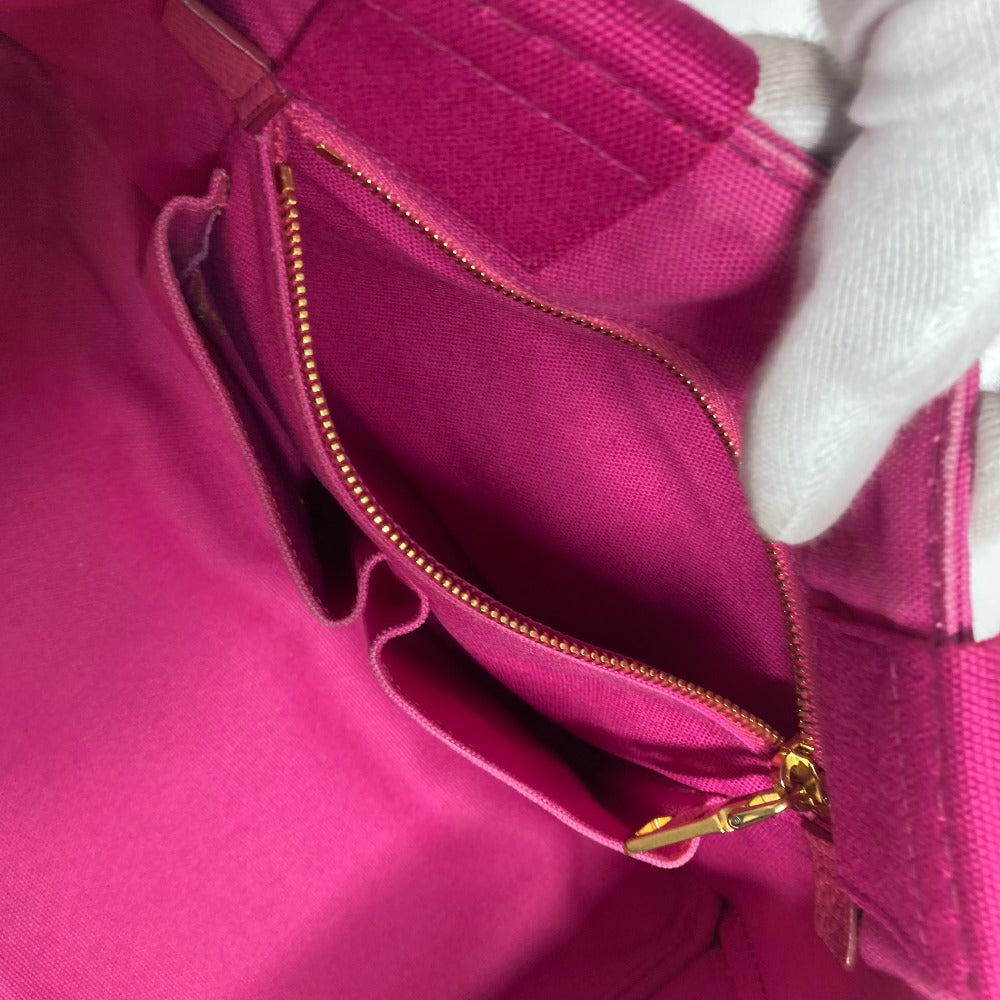 PRADA Tote Bag canvas pink Canapa
