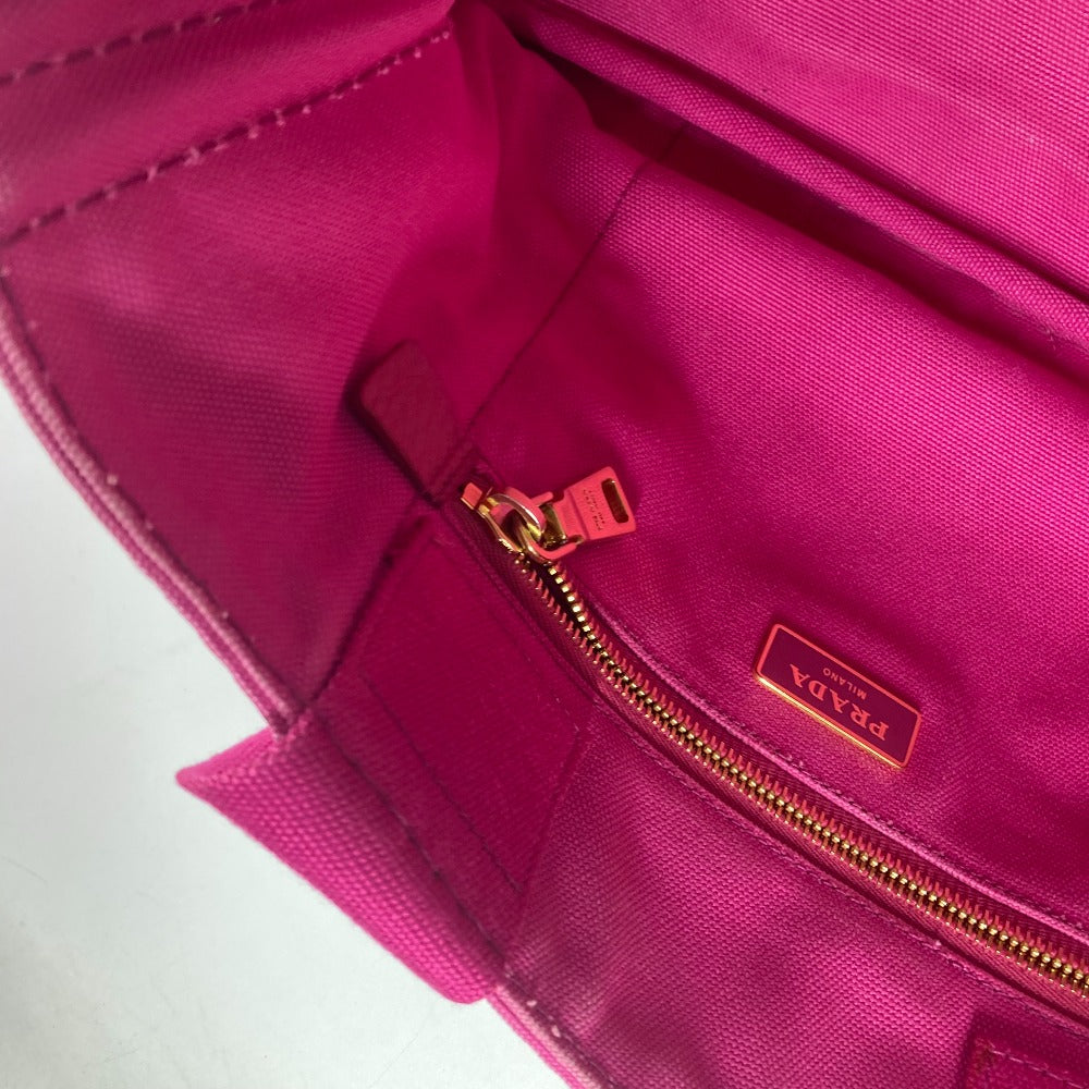 PRADA Tote Bag canvas pink Canapa