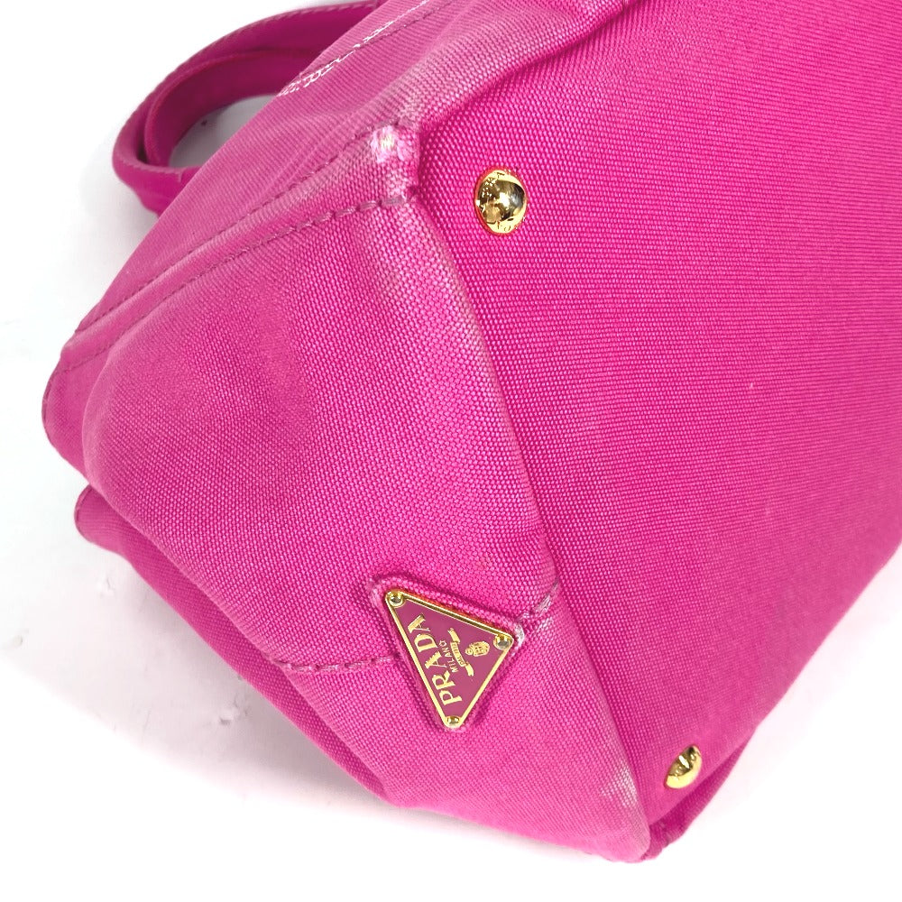 PRADA Tote Bag canvas pink Canapa