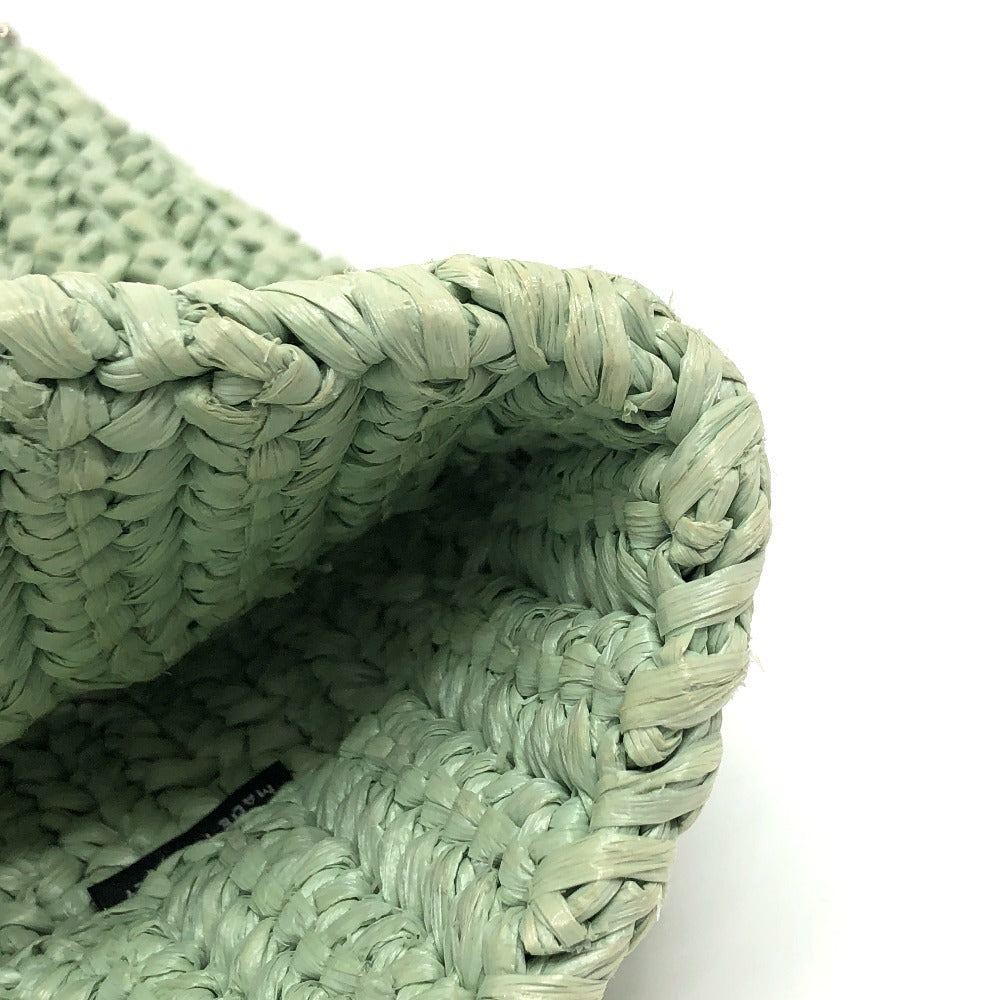 PRADA Tote Bag 1BG422 Raffia green Raffia Small Crochet シルバー金具
