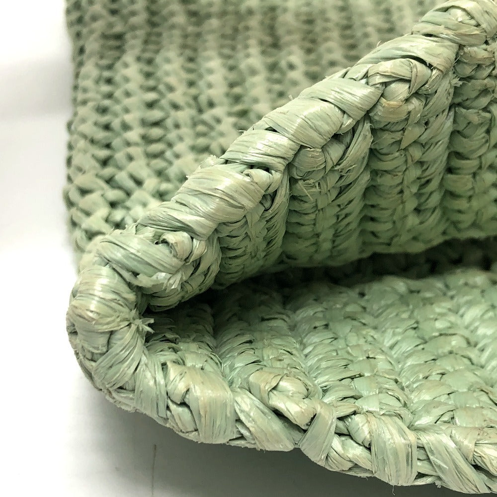 PRADA Tote Bag 1BG422 Raffia green Raffia Small Crochet シルバー金具