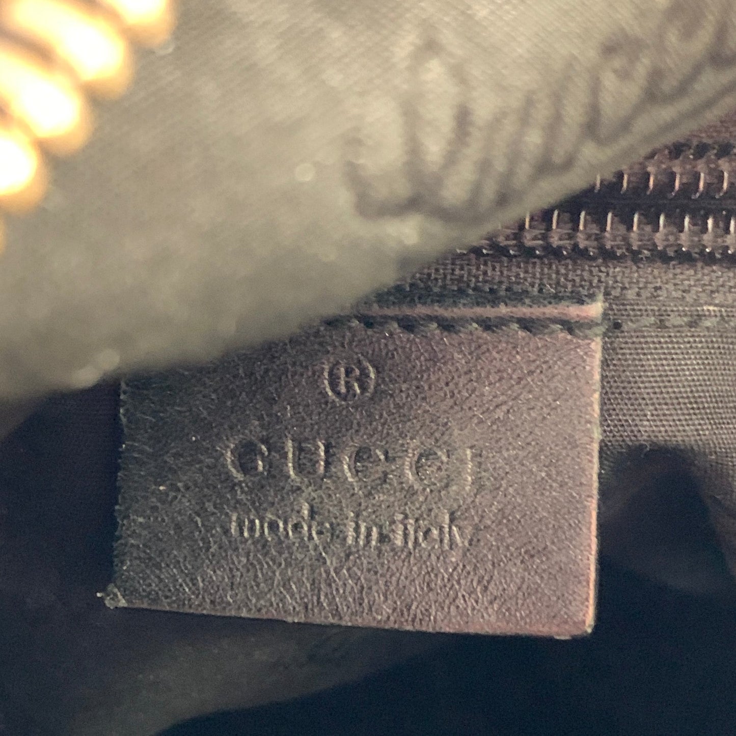 GUCCI Black Logo Monogram Nylon Crossbody Bag