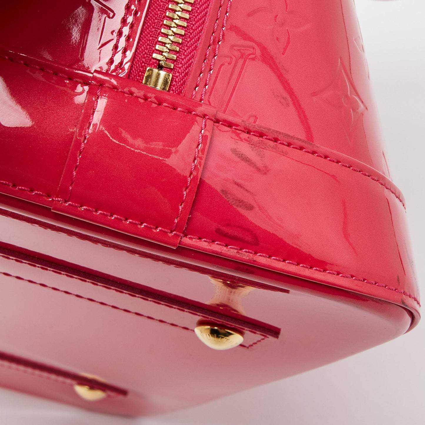 Louis Vuitton Rose Pop Monogram Vernis Alma Gm Bag