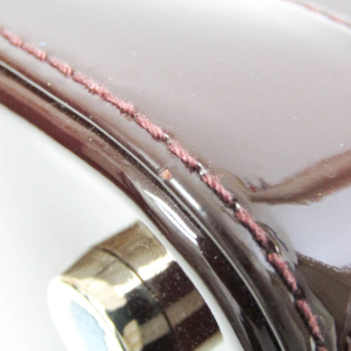 Brown Patent Leather Tote Bag with Removable Shoulder Strap